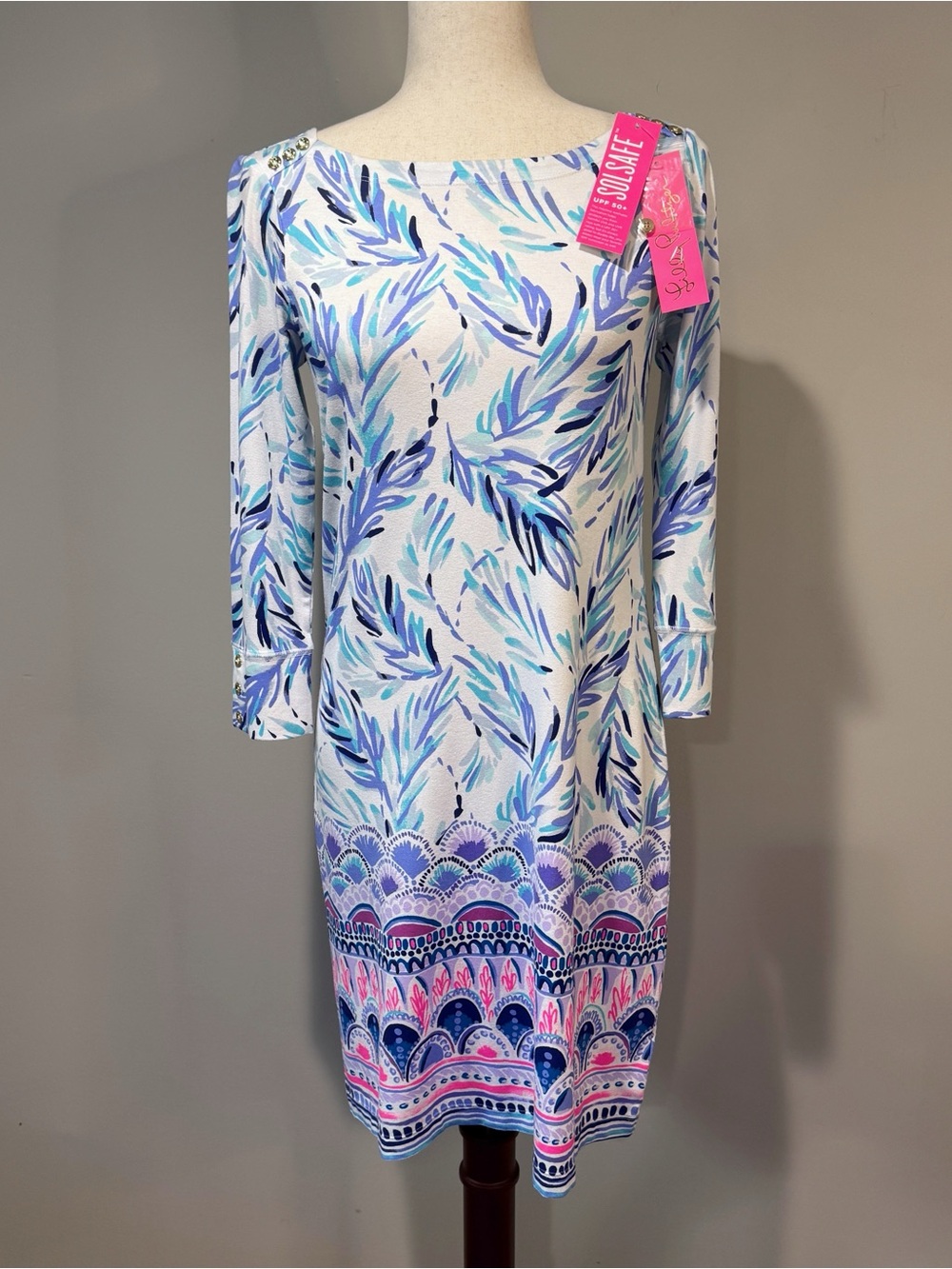 Lilly Pulitzer Sophie Shift Dress Flock Together UPF 50+ Resort Coastal Preppy S